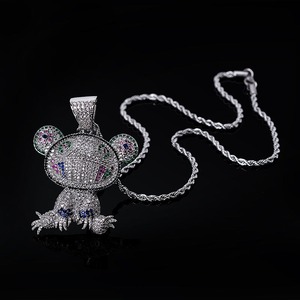 Nuevo Collar con Colgante de Oso con Incrustaciones de Moissanita, Cadena Tipo Tenis, Color Dorado, Joyería Hip Hop para Hombre y Mujer, Estilo Bling - Product Image 2