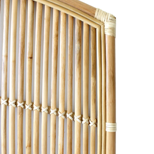 Cabeceros de cama tamaño King de diseño rústico hecho a mano, cabecero montado en la pared, hecho de ratán sostenible por artesanos vietnamitas. - Product Image 3