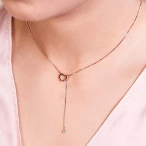 Super Oferta de Septiembre, Elegante Collar con Colgante de Corazón de Circonio, Plata de Ley 925 Chapada en Oro, Joyería Romántica para Mujer, Regalo para Fiestas - Product Image 6