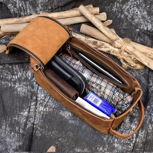Personalized Dopp <b>Kit</b> Organizer Cosmetic <b>Shaving</b> Traveling <b>Kit</b> Bag Vintage Handmade Mens Genuine Leather Toiletry Bag - Product Image 5