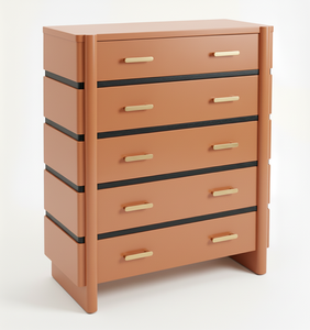 <b>5</b>-drawer Modern Eco-Friendly Chest Mango Wood Bed <b>Frame</b> Bedroom Indoor Factory Direct Wholesale Home Furniture Premium Quality - Product Image 2