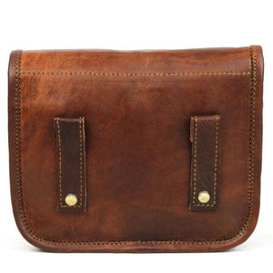 Vintage Genuine Leather Hunting Pouch With Hasp Closure Unisex Brown - Product Image 5