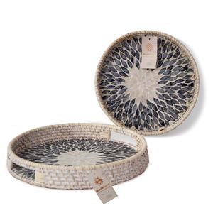 Main premium qualité rotin bois rond Plateau En Rotin En Rotin À La Main le Petit Déjeuner de Fruits Pain Hôtel Tissé Artisanat - Product Image 6