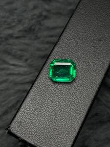 Émeraude naturelle de Zambie, forme octogonale ovale, véritable pierre précieuse verte intense pour la fabrication de bijoux - Product Image 6