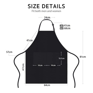 Delantal Unisex de Algodón con Bolsillo para Restaurante o Bar, Tirantes Ajustables, Manga Corta, Cierre a Presión, Uniforme para Camareros, Tejido de Punto - Product Image 4
