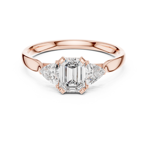 Trillion <b>Wrapped</b> Emerald Cut Lab Grown Solitaire Ring in 18KT White Gold for Party <b>Wedding</b> Daily Use Luxury <b>Gifting</b> for Women - Product Image 6