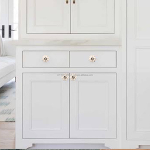 Pomos de Cerámica Blancos con Diseño Floral para Gabinetes |   Tirador de porcelana hecho a mano con diseño floral para cómodas, armarios y decoración de muebles - Product Image 2
