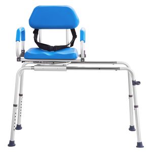 Banco de Transferencia Ligero para Bañera y Ducha con Asiento Giratorio de 360 Grados, Reposabrazos Pivotantes y Asiento de Seguridad Acolchado - Product Image 1