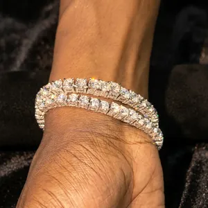 Pulsera de tenis de moissanita con diamantes, corte brillante redondo, engaste de canal, unisex, para uso diario, estilo único, joyería con encanto - Product Image 4