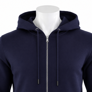 Sweat-shirt décontracté zippé à capuche pour homme, en molleton chaud doublé, couleur unie, pour l'automne, style transfrontalier - Product Image 5