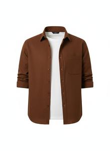 Wholesale Men's Autumn <b>Flannel</b> Outerwear New Long-Sleeve 100% Cotton Shirt <b>Jackets</b> Loose Casual Workwear Woven Anti-Wrinkle - Product Image 6