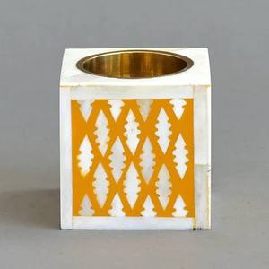 Brûleur d'encens en marbre et porte-bakhoor avec incrustation décorative en os pour l'arôme de l'oud, l'aromathérapie, la méditation, les rituels de prière - Product Image 2