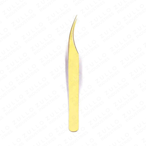 Premium Gold Titanium Coated Stainless Steel Eyelash Tweezers Custom Private Label Pointed Tip OEM Precision Lash <b>Tool</b> - Product Image 4