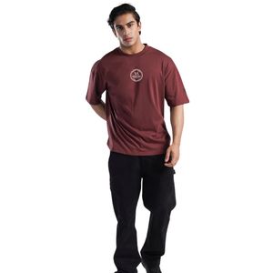 T-shirt de performance pour homme, couleur bordeaux, coton premium, col rond, respirant, doux, pour la gym, le fitness, l'entraînement, vêtements décontractés, logo personnalisé, OEM, ODM - Product Image 1