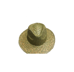 Sombrero de paja de verano hecho a mano, adorno de Pompón, accesorio de moda de bambú de ala ancha, algas marinas lisas, deportes de esquí, abastecido a la moda - Product Image 6