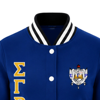 Blouson Bomber en Satin pour Femme Sigma Gamma Rho, Fermeture Éclair sur le Devant, Poignets Côtelés, Style Sororité Grecque, Décontracté, Streetwear, Personnalisable, Vente en Gros