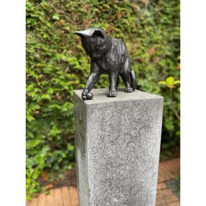 Statue de chat vintage en bronze, technique de moulage à la main, sculpture décorative, figurine personnalisable, articles de jardinage - Product Image 1