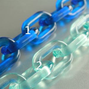 <b>Blue</b> Large Transparent Acrylic Curb Chain Links Oval Plastic Chain for Glasses Chain <b>Sunglass</b> Chain Bag Chain Open Links Chain - Product Image 3