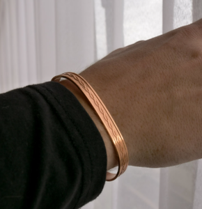 Pure Copper <b>Engraved</b> Floral Magnetic Therapy Cuff Bracelet Luxury Handmade Personalization High Polish <b>Bangle</b> Jewelry - Product Image 5