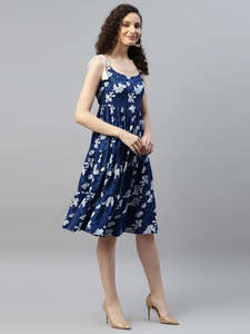 Vestido Midi de Rayón con Estampado Floral para Mujer, Estilo Informal, Festivo, Moderno y Elegante, Vestido Largo de Una Pieza - Product Image 4