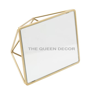 Glossy Finished Stainless Steel Metal <b>Table</b> Mirror Geometric Shape Use Makeup Tableware And Desktop Bedroom At Best Price - Product Image 2