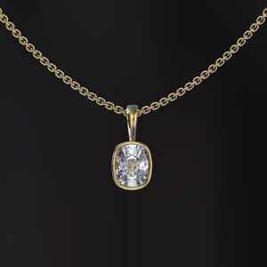 Octagon Cut Geometric Moissanite Pendant 14K Gold Certified Luxury Necklace - Product Image 6