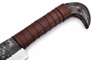 Cuchillo Vikingo de Primera Calidad con Cabeza de Cuervo de Odín, Forjado a Mano con Hoja de Acero de Alto Carbono y Mango con Cabeza de Ave - Product Image 6