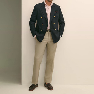Solid Color Men's Cotton Chino <b>Pants</b> Straight Fit Mid Waist Smart Casual Trousers With Side Pockets Wholesale Men's <b>Summer</b> <b>Pants</b> - Product Image 3