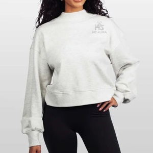 Oferta Destacada: Sudadera Oversize Premium de Cuello Alto Estilo Urbano, Color Blanco Roto, de Algodón Afelpado, Ajuste Holgado, Casual de Invierno, Personalizable - Product Image 3