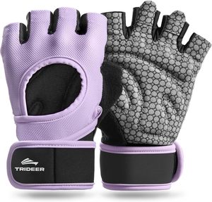 Gants de musculation pour femmes et hommes, avec support pour les poignets et paume rembourrée |   Gants de sport avec grip en silicone, gants d'entraînement respirants - Product Image 1
