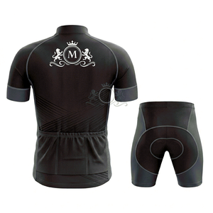 Men's Cycling Jersey Set Black White Logo Print Breathable Polyester <b>Road</b> Bike Kit Adult Custom Design - Product Image 2