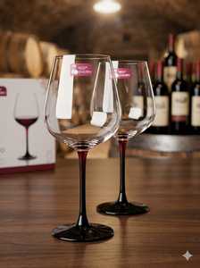 Verres à pied en verre borosilicate de haute qualité, design de luxe, écologiques, pour hôtels - Ensemble de gobelets et verres à vin épais, blancs et transparents - Product Image 4