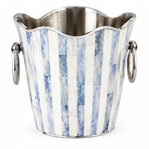 Refroidisseur à champagne en acier inoxydable, seau à glace en métal à motif damier, élégant style nacre, refroidisseur de bouteille de vin à double paroi - Product Image 3