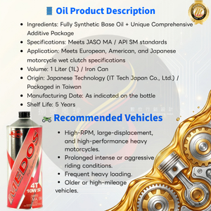 MEDOS Authorized Dealer Exclusive Oil 10W50 MA2 Fully Synthetic Special Professional Motorcycle Oil 1L - Product Image 2