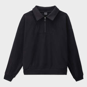 Ostriya Intl 2026 Women Streetwear Turtleneck Lightweight 100% Cotton Embroidered <b>Drop</b>-shoulder Sweatshirt Loose Fit Oversized - Product Image 5