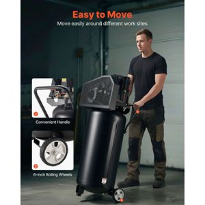 Compresor de Aire Portátil de 2HP, 5.3SCFM, 90PSI, Tanque de 30 Galones, Lubricado con Aceite, Máx. 125PSI, Compresores de Neumáticos con Ruedas Portátiles - Product Image 4