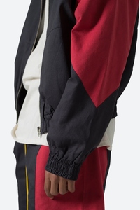 Veste zippée pour homme, bleu marine et rouge, à blocs de couleur, col montant, style sportif, en polyester tricoté respirant, pour l'automne - Product Image 5