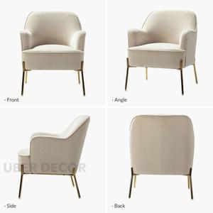 เก้าอี้เน้นเสียง Leina สไตล์ร่วมสมัยขาโลหะสำหรับห้องนอนหรือห้องนั่งเล่น - Product Image 5