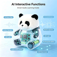 Peluche interactive IA Panda, jouet parlant intelligent, animal en peluche éducatif, jouet d'apprentissage, cadeau compagnon pour enfants, personnalisable OEM ODM
