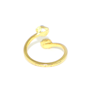Bague Bohème Plaqué Or 22K avec Citrine Naturelle Sertie en clos, Unisexe, pour Usage Quotidien, Bijou Pierre de Naissance de Novembre - Product Image 3