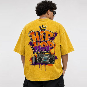 Camiseta Personalizada de Gran Tamaño con Logotipo DTG, Camiseta para Hombre con Estilo Desgastado, 100% Algodón, Ropa Urbana Personalizada, Unisex, Vintage - Product Image 5