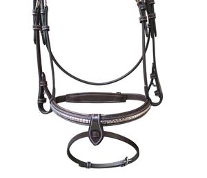 Brida de Cuero Marrón Premium Duradera para Caballo con Frontal Decorativo Acolchado, Estilo Inglés, Ideal para Exhibición, Entrenamiento y Competición - Product Image 4