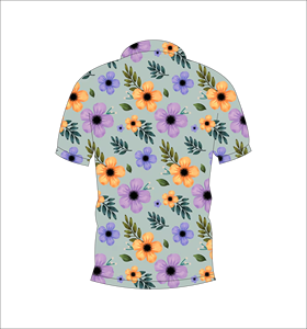 เสื้อโปโลพิมพ์ลายดอกไม้สำหรับผู้ชาย แขนสั้น สไตล์ลำลอง เหมาะสำหรับกอล์ฟ รับผลิตตามแบบ พร้อมโลโก้ OEM ODM ขายส่ง - Product Image 2