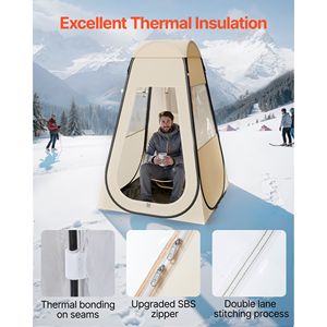 47x47 in Clear <b>Bubble</b> Pop-up Sports Tent Waterproof Outdoor Pod Floor Mat with <b>Top</b> Cover Garden Igloo for 1 Person - Product Image 5