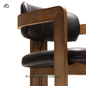 Silla de Comedor Tapizada en Madera de Teca Sólida de Primera Calidad con Cojín Suave de Espuma de Alta Densidad - Diseño Moderno para Uso en Salas de Estar de Hoteles - Product Image 6