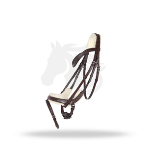 Bridon d'équitation anglais brun taille unique Ontario pour le confort du cheval - Product Image 1