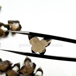 Pierre précieuse sculptée en forme de papillon en quartz fumé naturel, 14 mm, pierre de cristal briolette sculptée à la main, prix de gros, fabrication de bijoux en vrac - Product Image 2