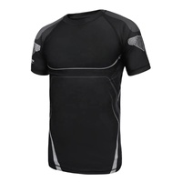 Chemises de compression à manches longues pour hommes adultes, coupe ajustée, motif 3D, séchage rapide, respirantes, col en V, protection contre les éruptions cutanées, vêtements de fitness, BJJ, MMA