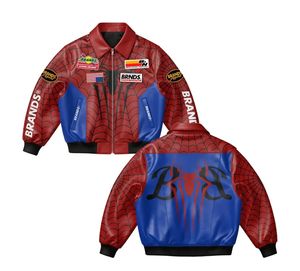 Ensemble pull et short pour homme, imprimé toile d'araignée, veste bomber, rouge, décontracté, été, tricoté, polyester, coton, design original - Product Image 5