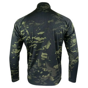 Top High Quality Quarter-zip <b>Long</b> Sleeve Hunting Base Layer Men's Custom Camouflage Spandex/Polyester 220g Rash Guard - Product Image 5